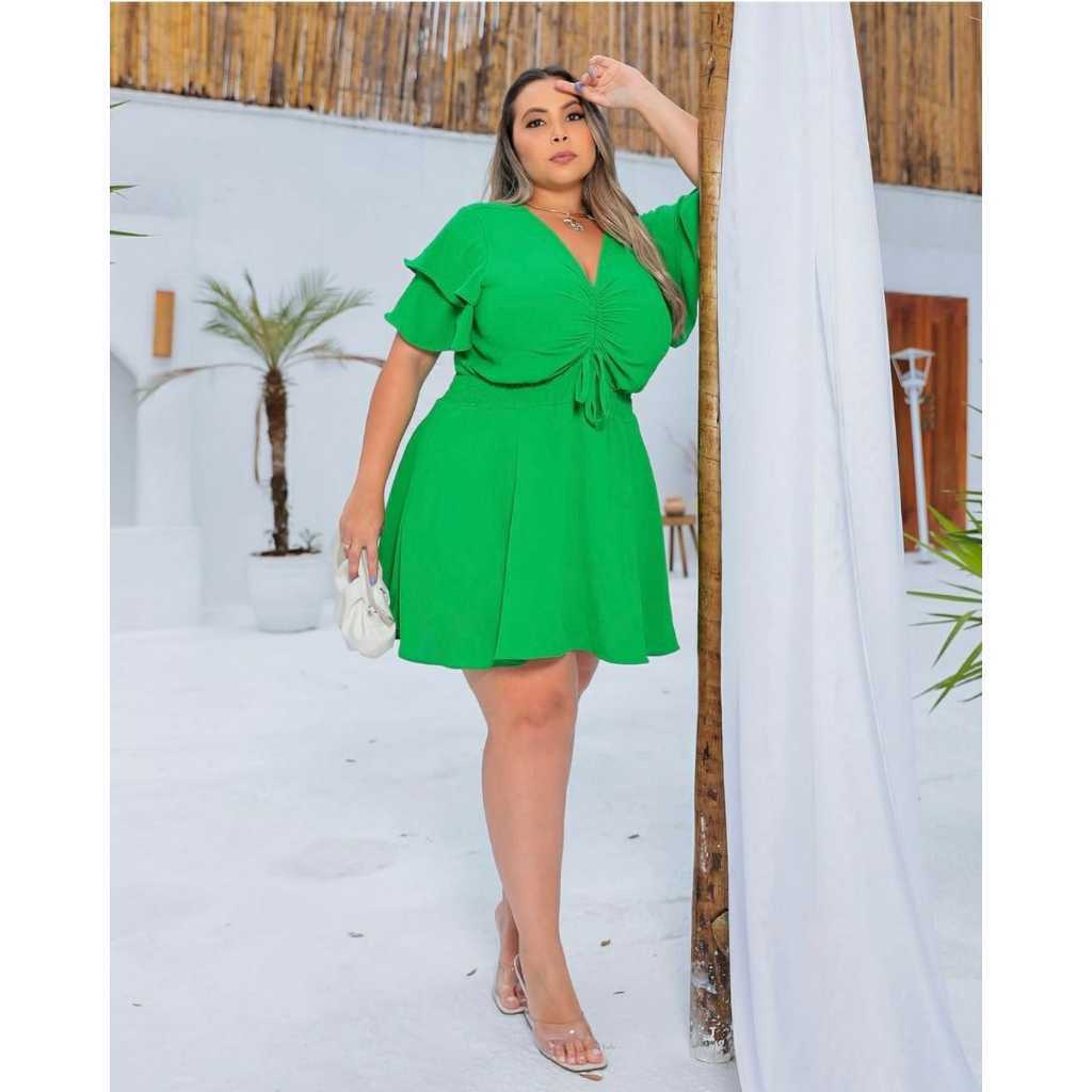 Vestido Macaquinho Feminino Plus Size Duna em Oferta na Shopee