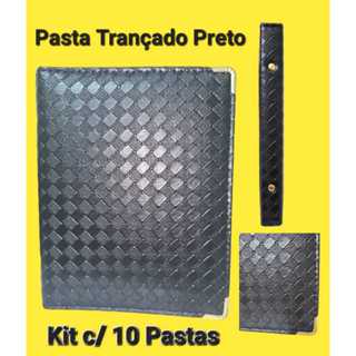 KIT COM 10 PASTAS PARA HINOS N.03 TRANÇADO PRETO em Oferta na Shopee