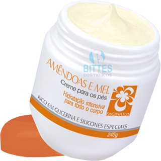 CREME PARA OS PÉS FACINATUS COSMÉTICOS AMÊNDOAS E MEL HIDRATAÇÃO INTENSIVA