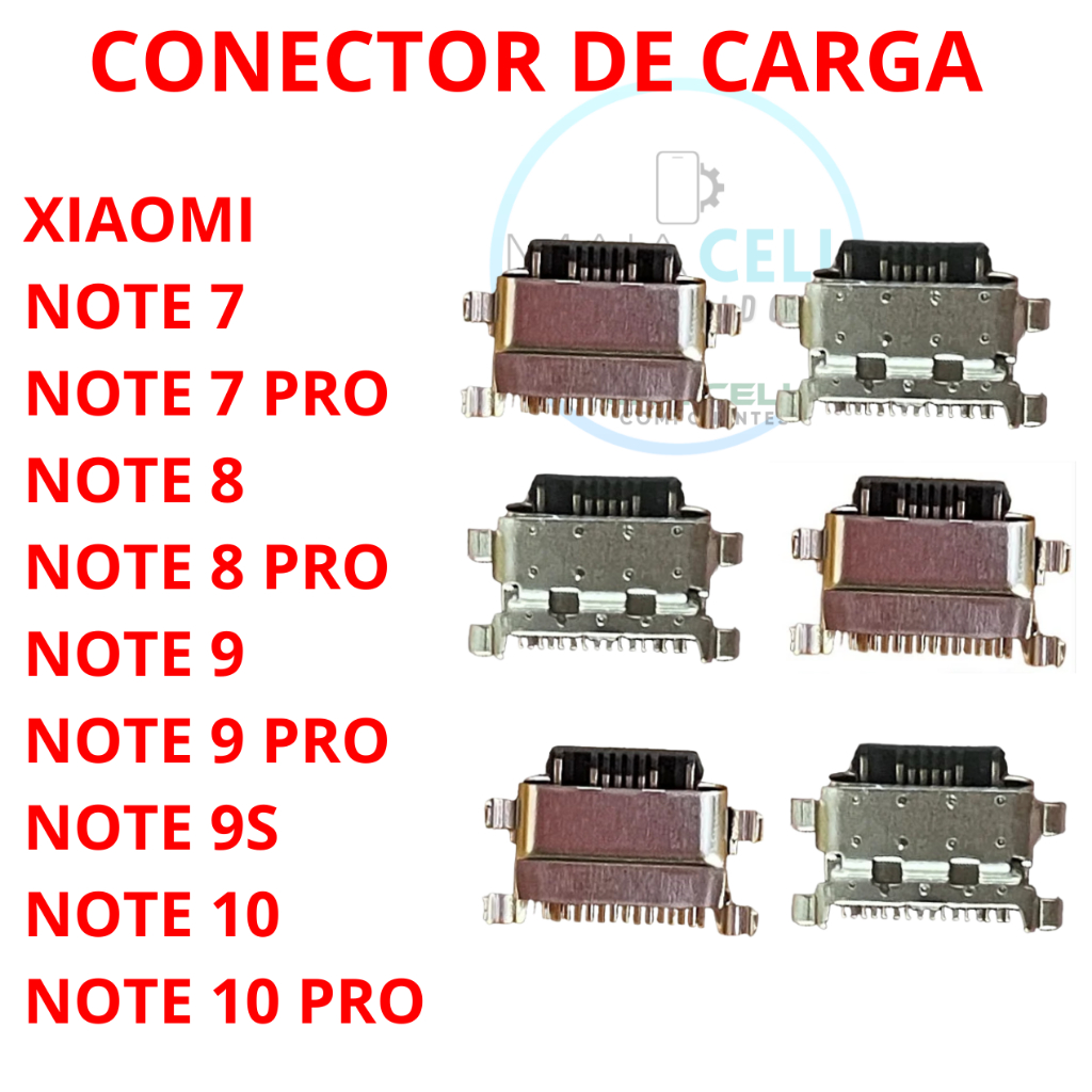 Kit Conector De Carga Xiaom Note 7 note 8 note 9 Pro note 9s note 10 conector carga usb Tipo C