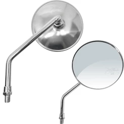 Par de Retrovisor Intruder 125 2002 a 2016 Lente Convexa Corpo e Haste em Metal Cromado.