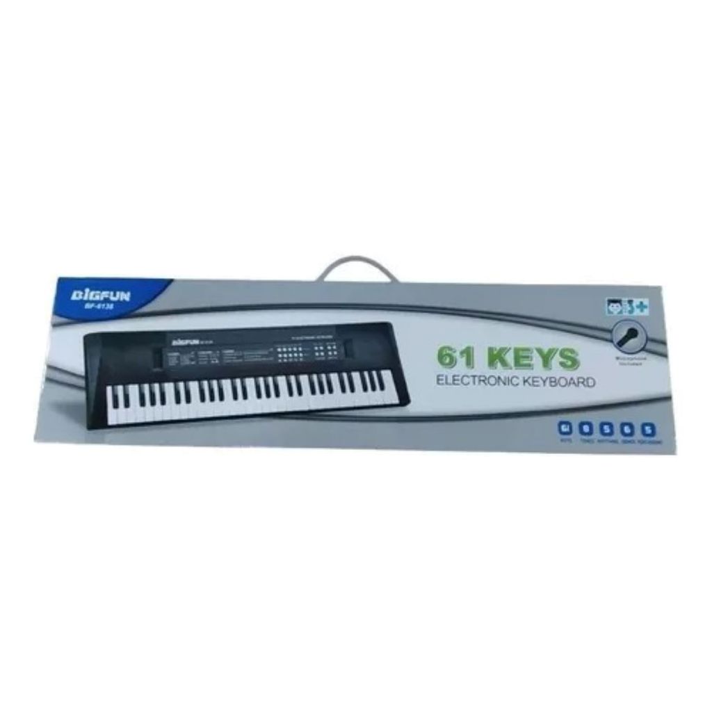 Teclado Eletrônico Bigfun Bf-6138 61 teclas Microfone Completo Musical premium top