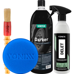 Darker Vintex Pneu Pretinho Automotivo Borracha + Delet Desencarde Pneu 500ml Vonixx