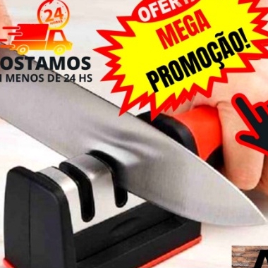 Amolador Afiador De Facas Em Aço Inox Profissional Com 3 Portas De Apontador Profissional Portátil