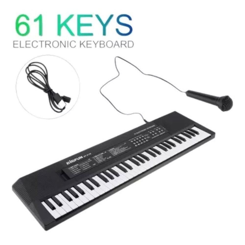 Teclado Eletrônico Órgão bf-6138 Teclas Musical Microfone Profissional completo