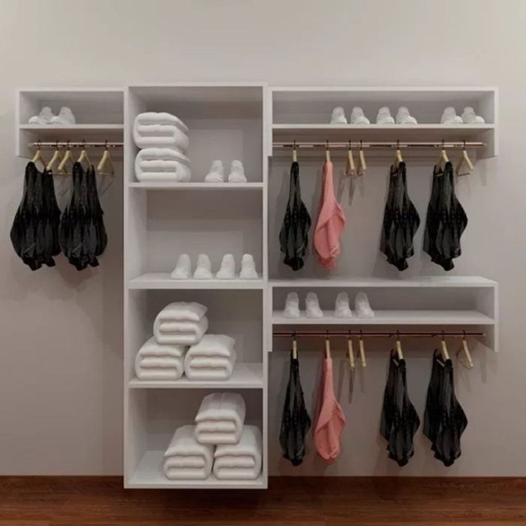 Kit Closet organizador ( Arara Cabideiro - Closet Aberto - Closet Acessível ) 100% mdf
