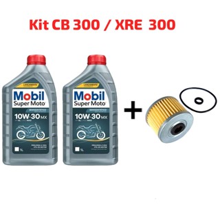 Kit Troca De Óleo CB 300 / XRE 300 - 2 Óleo mobil 10W30 Semissintético + Filtro de Óleo