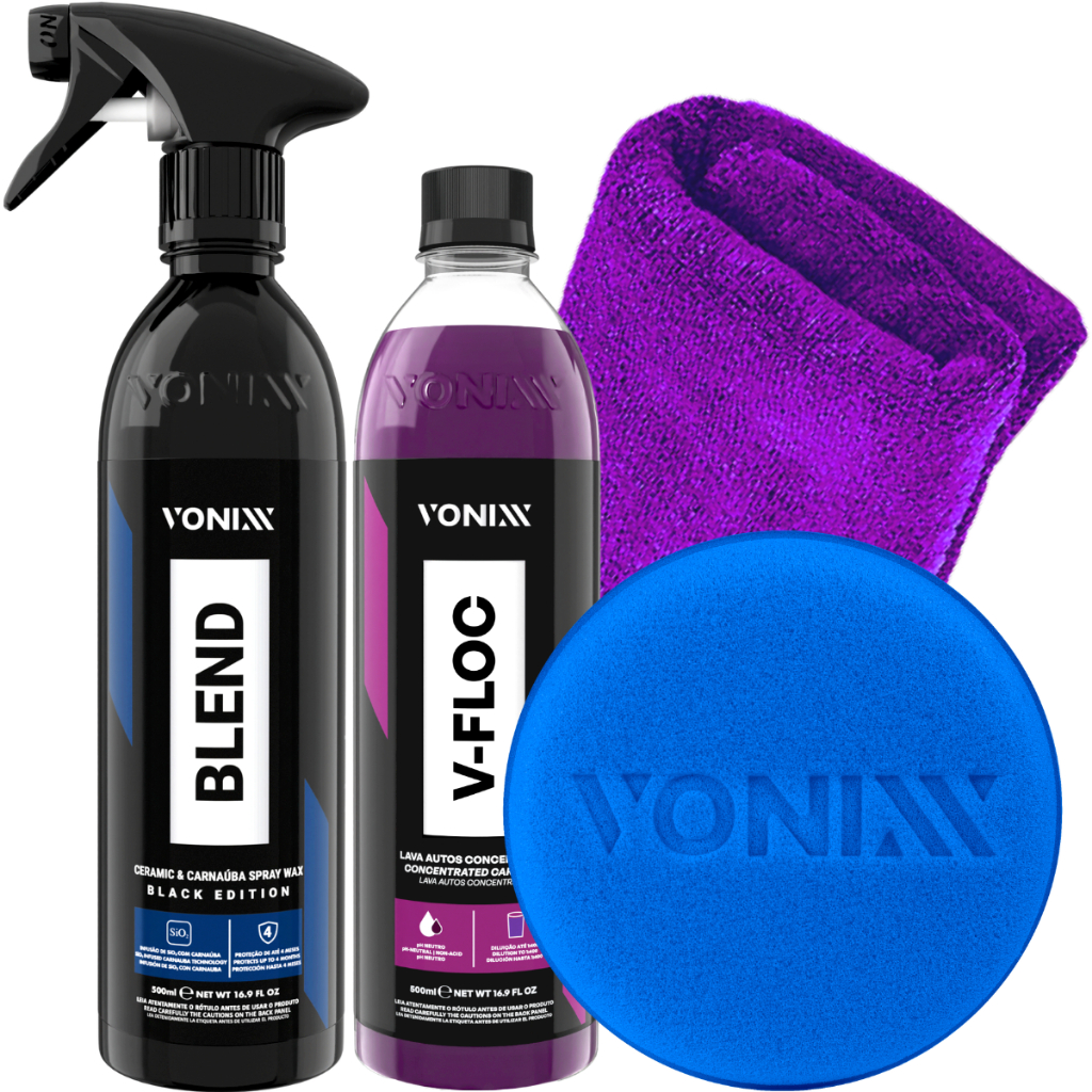 Blend Spray Black Edition Cera para Carro Preto Shampoo V-Floc Vonixx