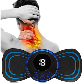 Mini Massageador Elétrico Portátil Cervical EMS Alivia Dores Corpo Pescoço