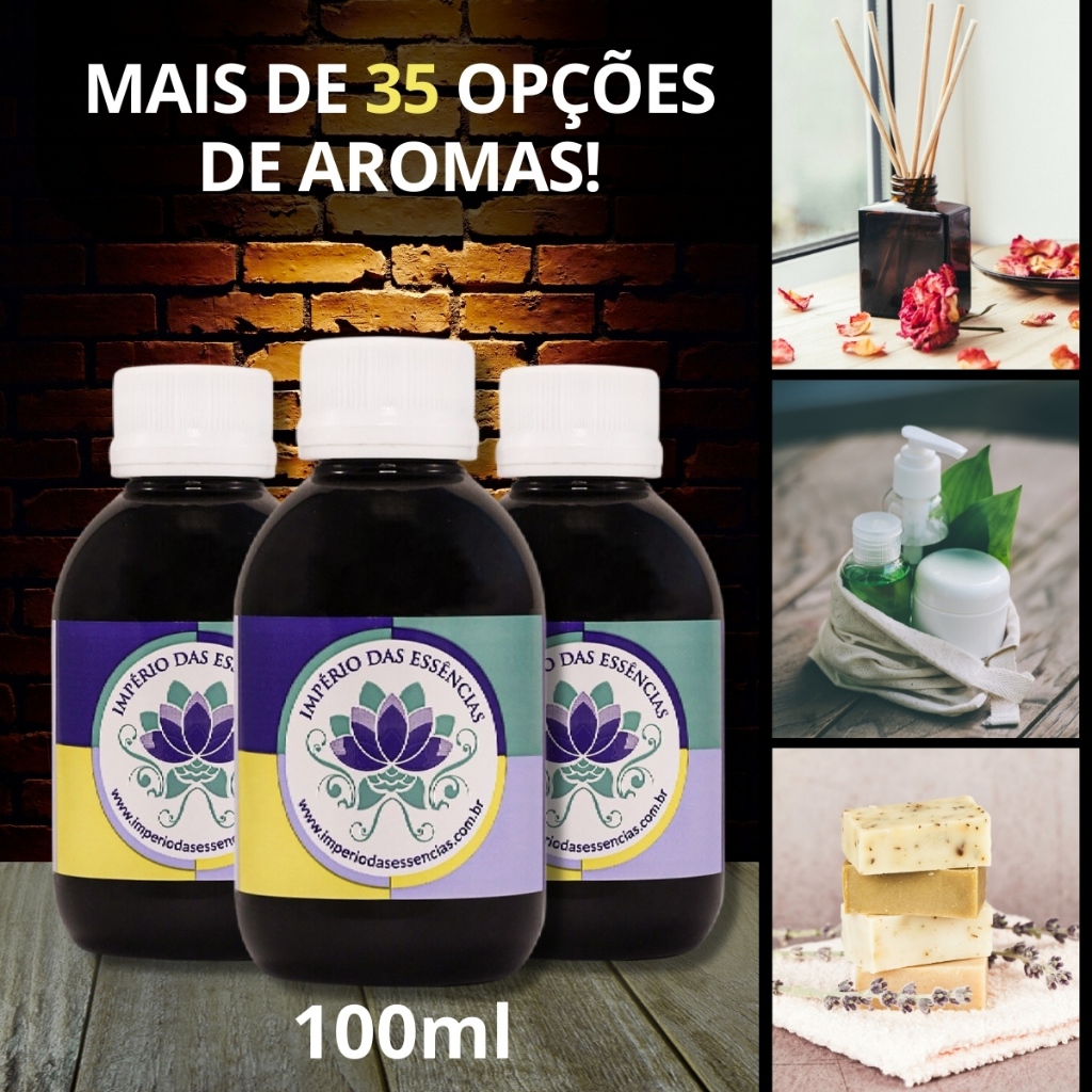 Essências com Aromas EXPLOSIVOS de 100ML Para Difusor, Aromatizador Ambientes, Sabonetes, Cosméticos em Oferta na Shopee