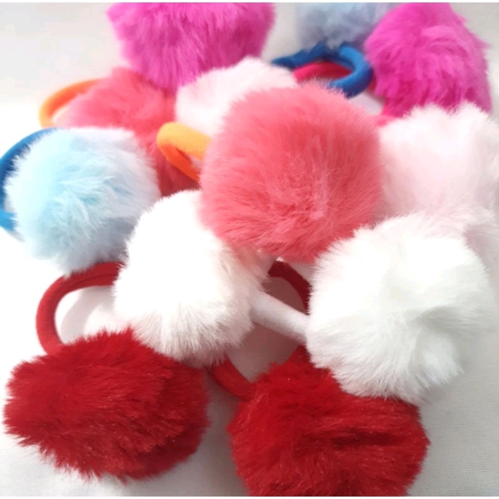 Kit 10/20 Xuxinhas Pom Pom Rabicó de Cabelo infantil e Adulto Com Lacinho/ Elástico Scrunchies em Oferta na Shopee
