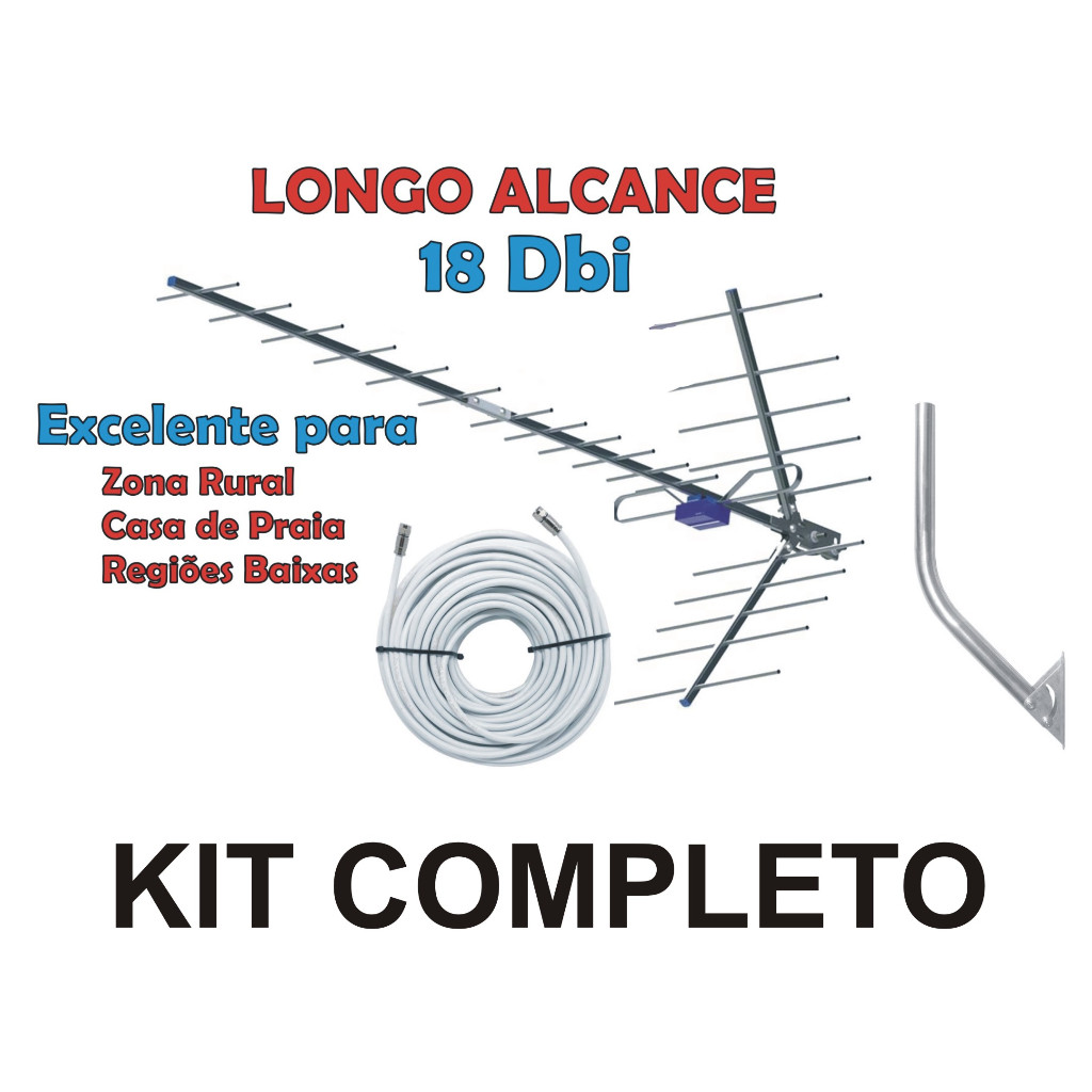 Antena TV Digital Externa Alta Ganho e Potencia 18 Dbi - 4K Longo Alcance - Proeletronic Yagi PROHD-1118 e PROHD 1110
