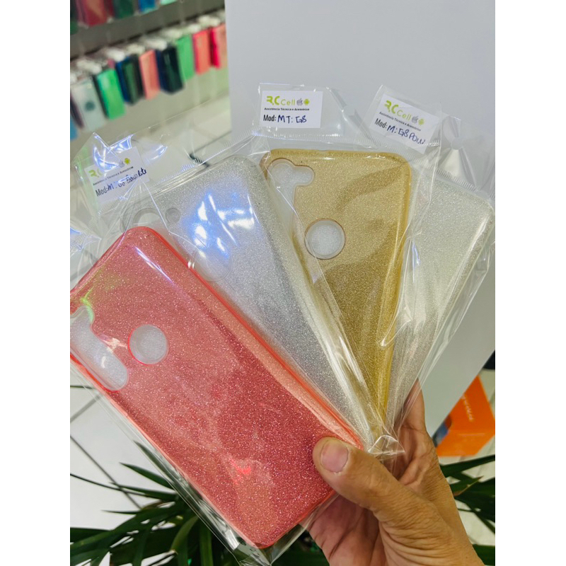 Capa Gliter celular Motorola G8 G8 Power G8 Power lite com suporte