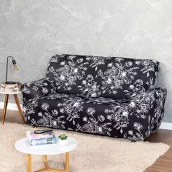 Capa de Sofá 3 Lugares Estampada 2,20m Grande Com Fixadores Moderna Malha Gel Helanca Lavável Colada