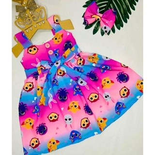 vestido temáticos infantil bolo fofo,fazendinha, safari baby, jardim encantado, sereia,lol, bebê tubarão, vaquinha.