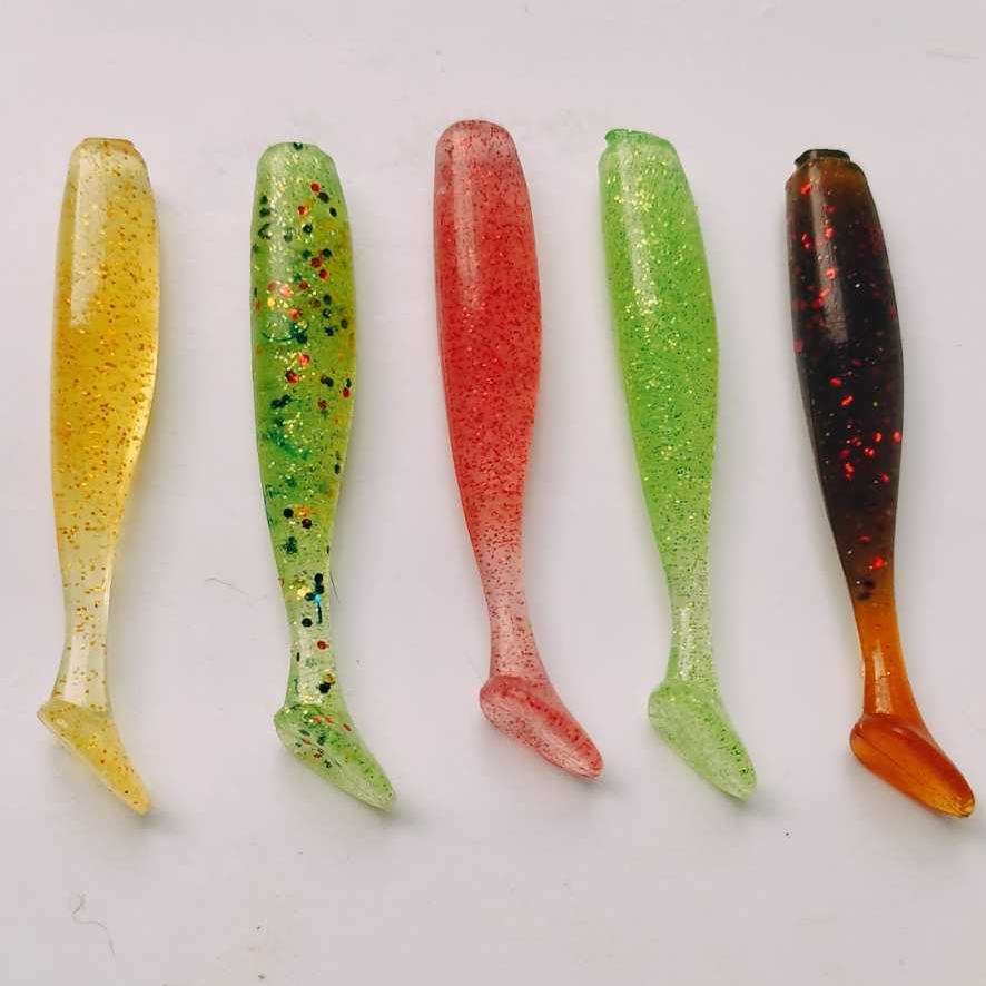 Isca Artificial Fire Part  Shad 7,5cm 10 shad + 5 jig head inox 3/0 6g