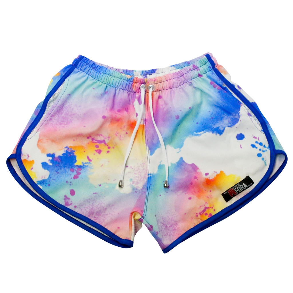 Short Tie Dye Feminino Academia Verão Ciclista gringo, leve e soltinho, shortinho para academia, saída de praia , férias Summer, moda verão , roupa de academia , Canga,  Piscina Secagem Rápida Academia Treino Moda Praia - Envio Rápido
