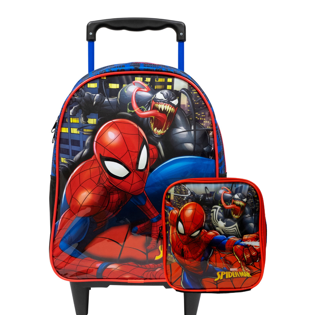 Kit Escolar Spider Man Mochila de Rodas + Lancheira Original