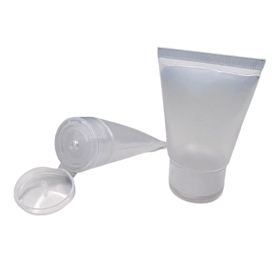 50 Bisnaga Plástica 30ml Para Personalizar Kit Festa Transparente Flip Top Comestico Mini Shampoo