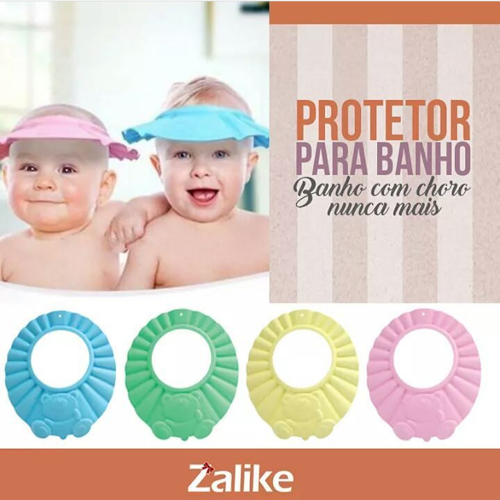 Viseira Boné Chapéu de banho c/ Visor Protetor de Bebês Crianças Infantil Protege ouvido e olho