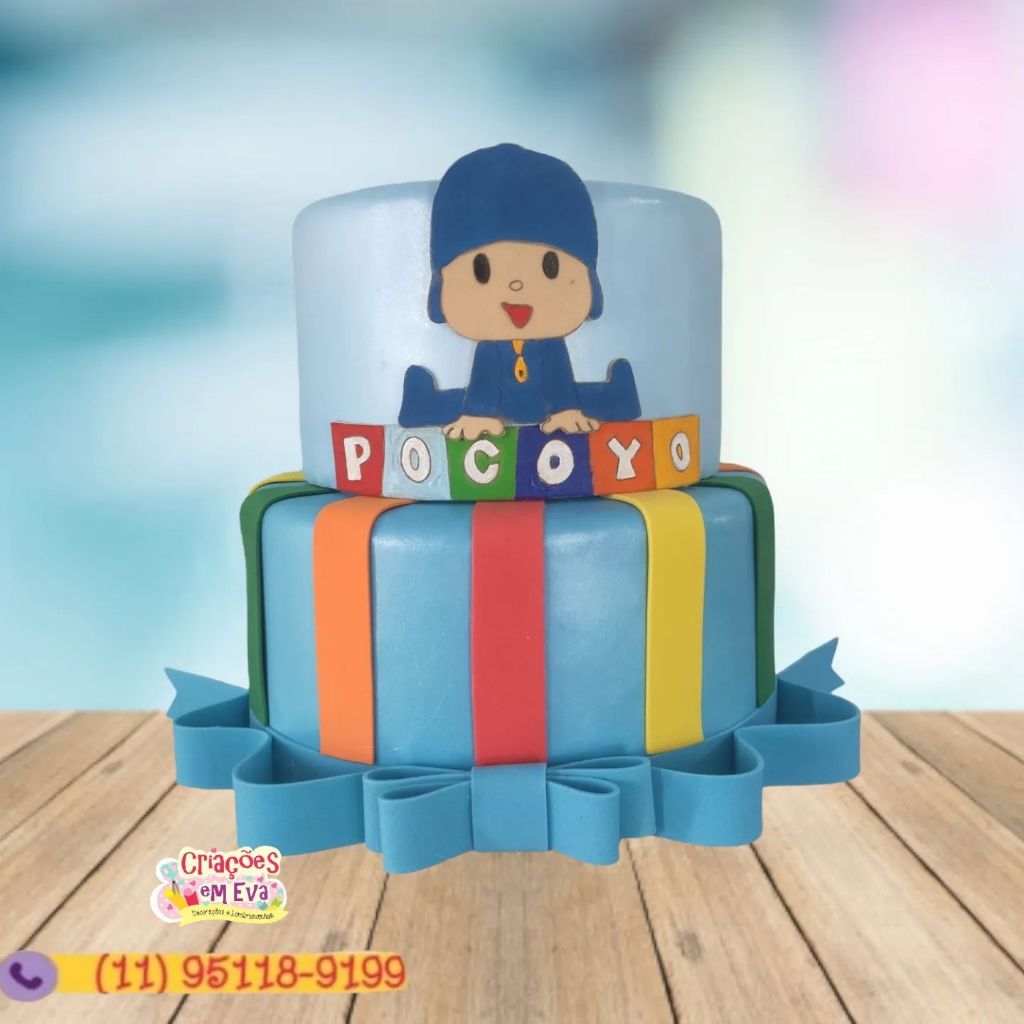 Bolo Fake Pocoyo - Criações em EVA