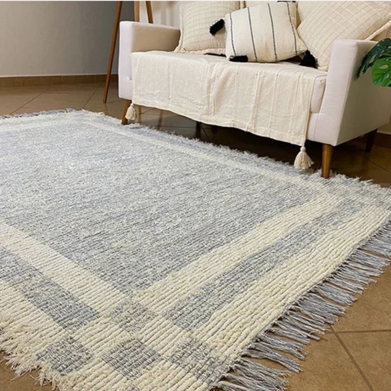 Tapete Sala Felpudo 200x250 Pelo Baixo Curto Estilo Rustico Algodao Facil De Limpar Ideal para Sala Quarto Escritorio Ideia Presente Mae Esposa Madrasta Casal Casa Nova