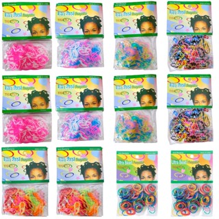 Kit 12 pacotes de Elásticos mini de silicone rabicó prendedor de cabelo em pacotinhos