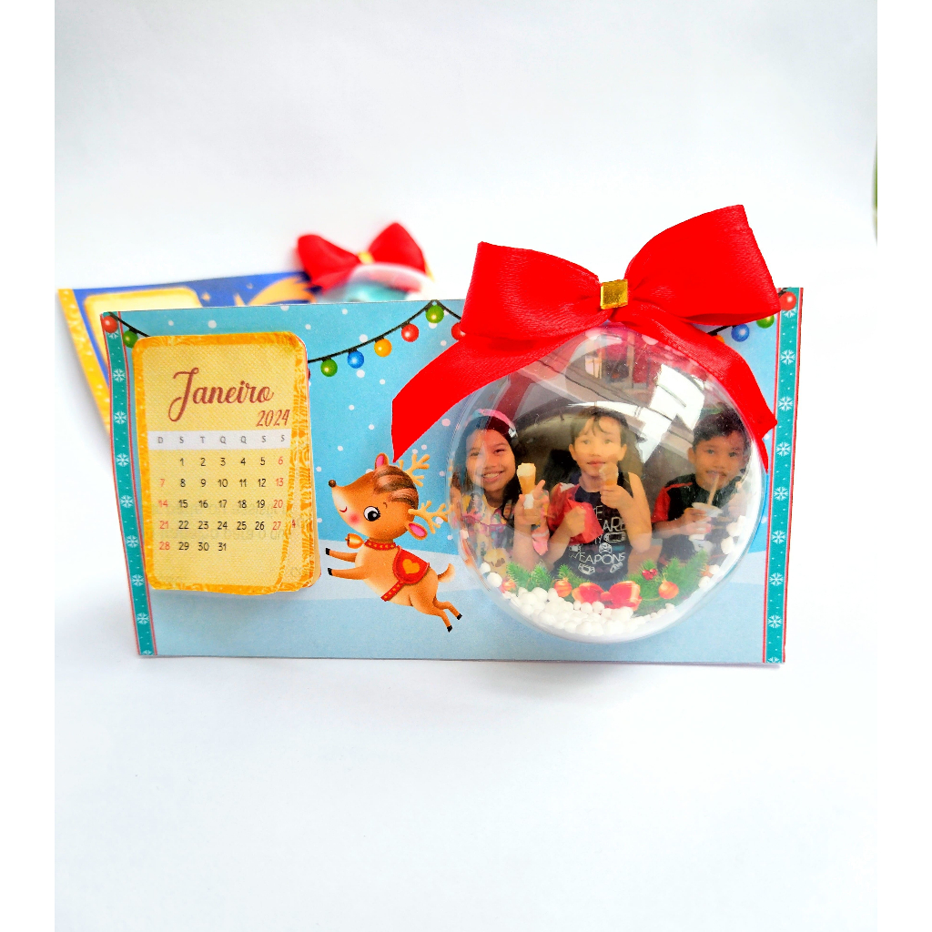 Calendário de mesa Natalino - Calendário Natalino - Calendário Personalizado - Calendário de Natal