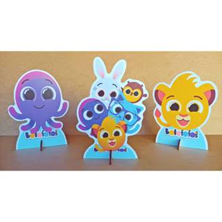 Kit 3 Display de mesa Bolofofo 2 de 15 a 18 cm, decoração de festa totem em MDF