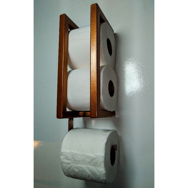 Suporte Porta Papel Higiênico, Estilo Industrial. Pintura Eletrostática. Para 3 Rolos.