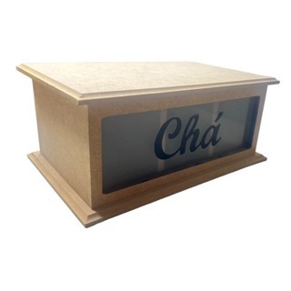 Caixa estojo Porta Chá vidro organizador caixinha sache decorativa cozinha presente lembrancinha chá de cozinha