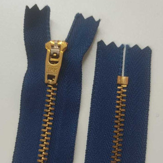 Zíper Metal YKK 18cm Azul Marinho - 10 Unidades