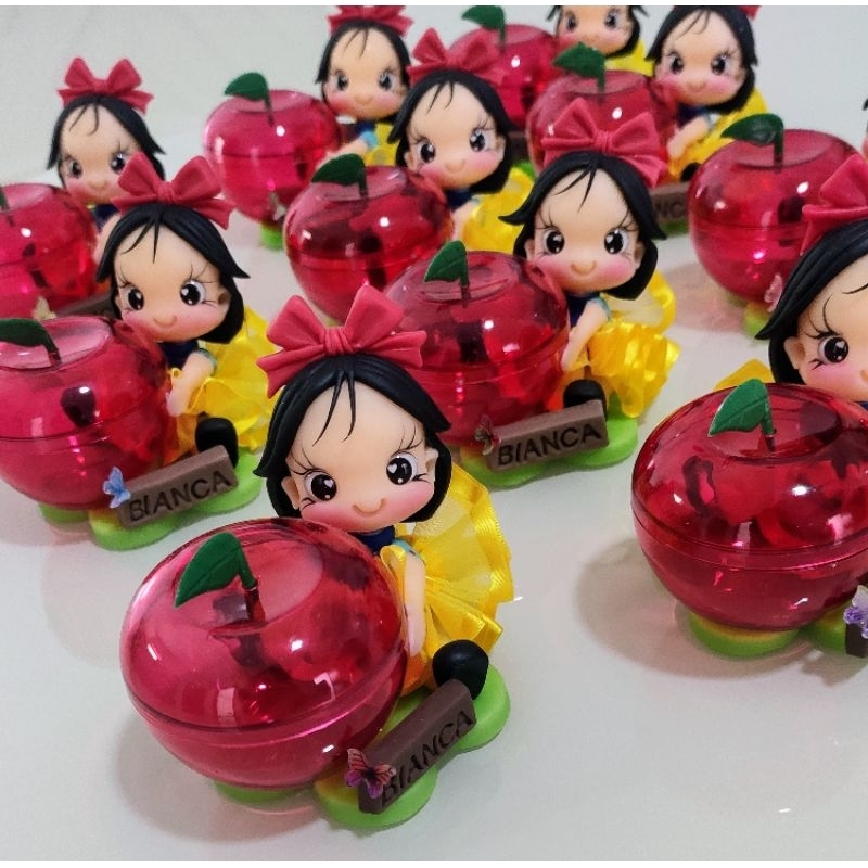 5 Lembrancinha da branca de neve/ branca de neve da maçã/ festa Branca de Neve/ personalizado de luxo/ maçã acrílica
