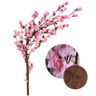 Cerejeira Rosa Bebê Com Galho Curvo Planta Artificial Sem Vaso