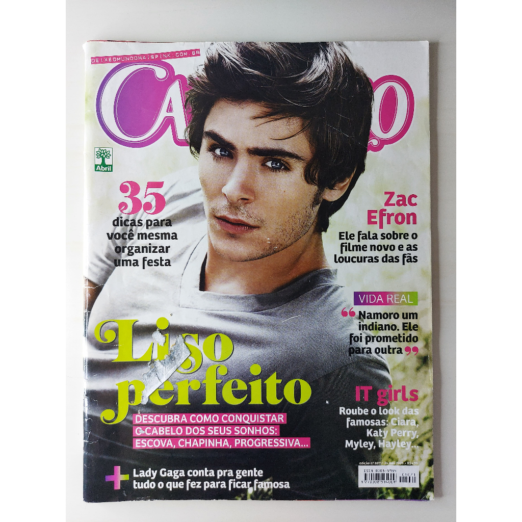 Revista Capricho Nº 1071 Zac Efron Lady Gaga Hilary Duff Vanessa Hudgens Débora Nascimento 24 Mai 2009