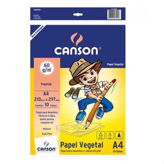 Bloco de Papel Vegetal A4 60g 10 Folhas Canson em Oferta na Shopee