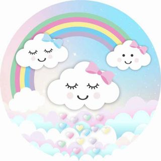 60 Adesivos Chuva de Amor 4 cm x 4 cm - Redondo