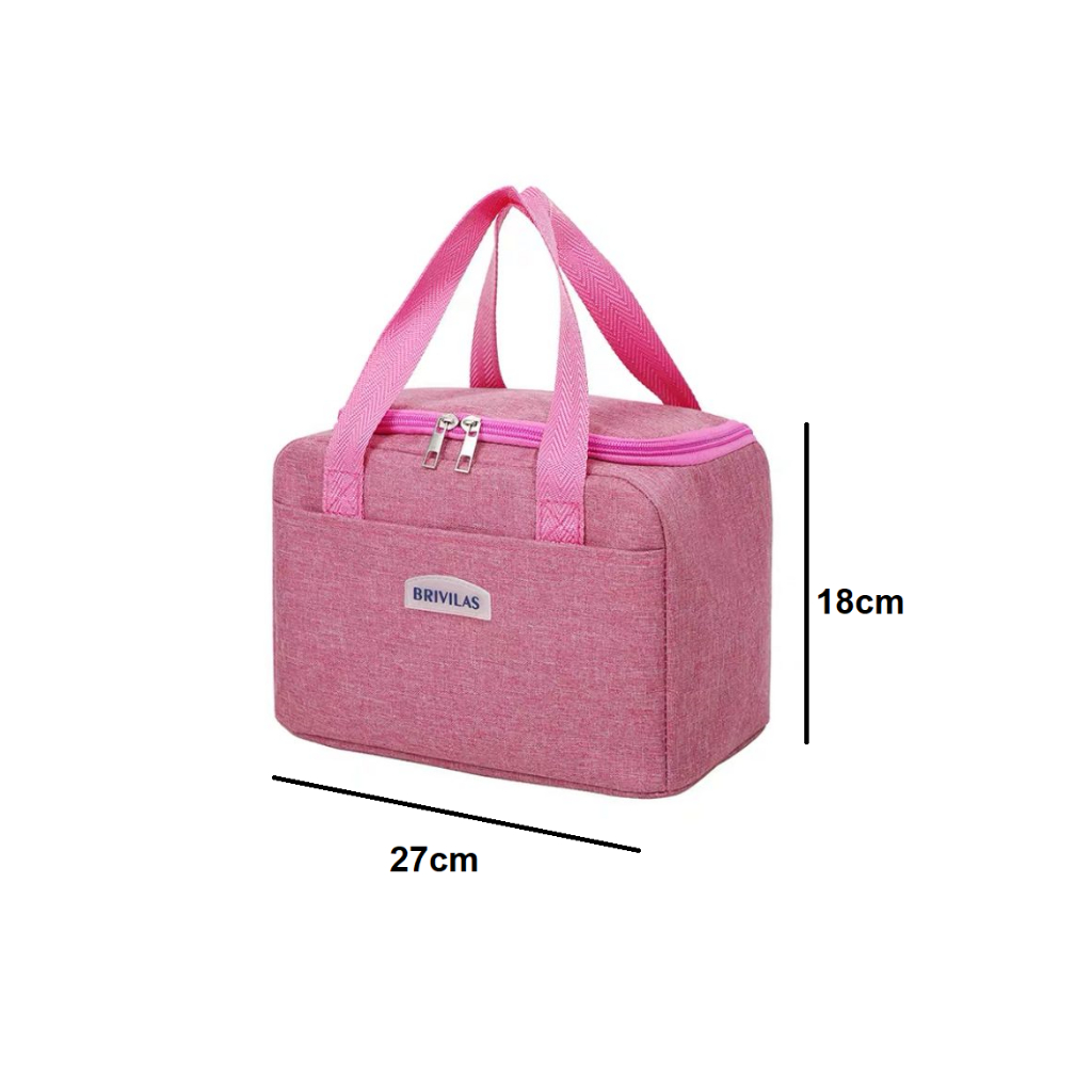 Bolsa Térmica Portátil 27x18cm Com Isolamento Térmico Básica Moderna Multicolorida com Ziper 6,5L Top Útil