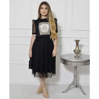 Saia de Tule Midi Moda Evangélica M até G4