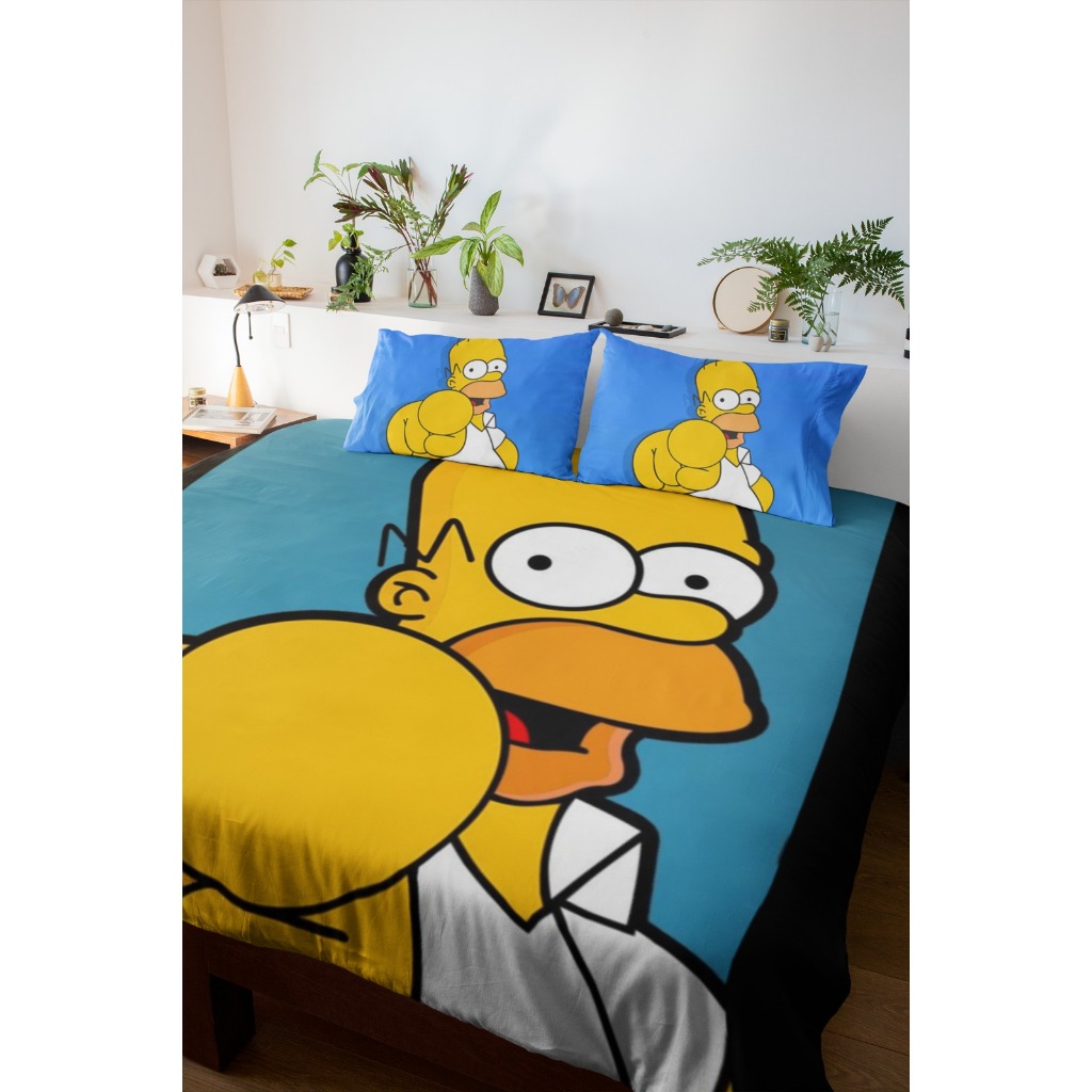 Lençol Personalizado dos Simpsons Roupa de Cama Homer Simpson