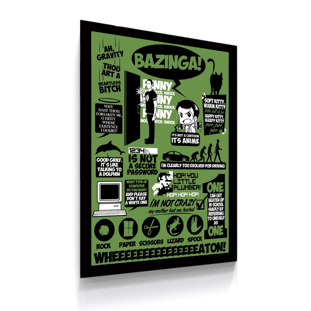 Quadro Decorativo Poster Serie The Big Bang Theory Quotes Tamanho 30 x 42 cm