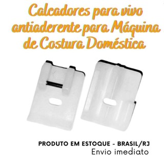 Calcador sapata sapatilha Teflon para aplicar vivo ou cordão de até 5 mm máquina doméstica. Envio Imediato. Pronta Entrega. Produto em estoque - RJ/Brasil