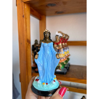 Imagem Iemanjá 10cm / Pele Negra em gesso (umbanda). em Oferta na Shopee