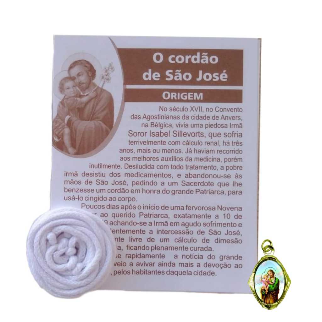 Medalha de São José com Cordão 19 de março consagração a São José São José Dormindo