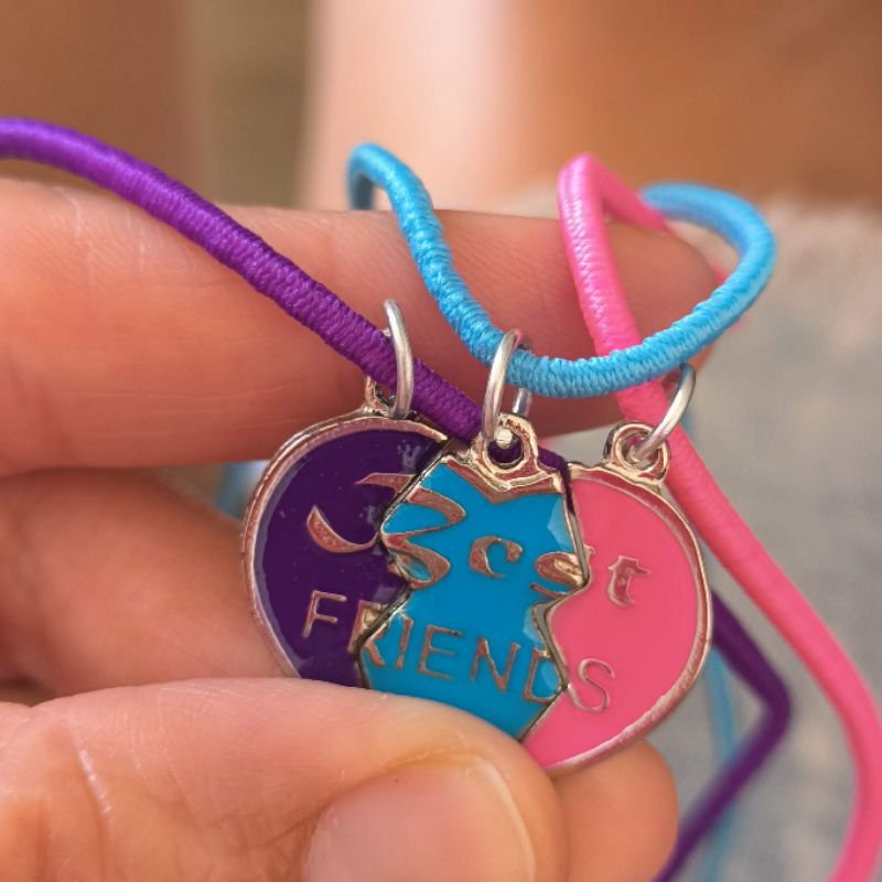 Colar Trio Best Friends Chokers Melhores Amigas Cordão da Amizade 3 colares Encaixe