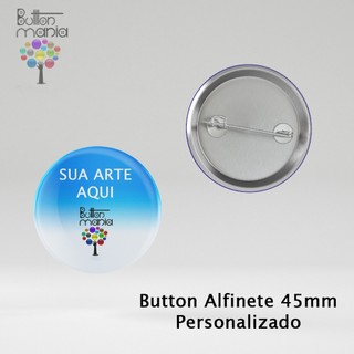 Button Alfinete 45mm Personalizado - Kit com 5 | 3 | 1 Pin Botons Broche Bóton