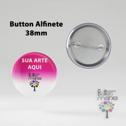 Button Alfinete 38mm Personalizado - Kit com 5 | 3 | 1 Pin Botons Broche Bóton