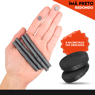 Ímã Redondo Preto Pacote com 100 Unidades em Vários Tamanhos 8mm - NYBC em Oferta na Shopee