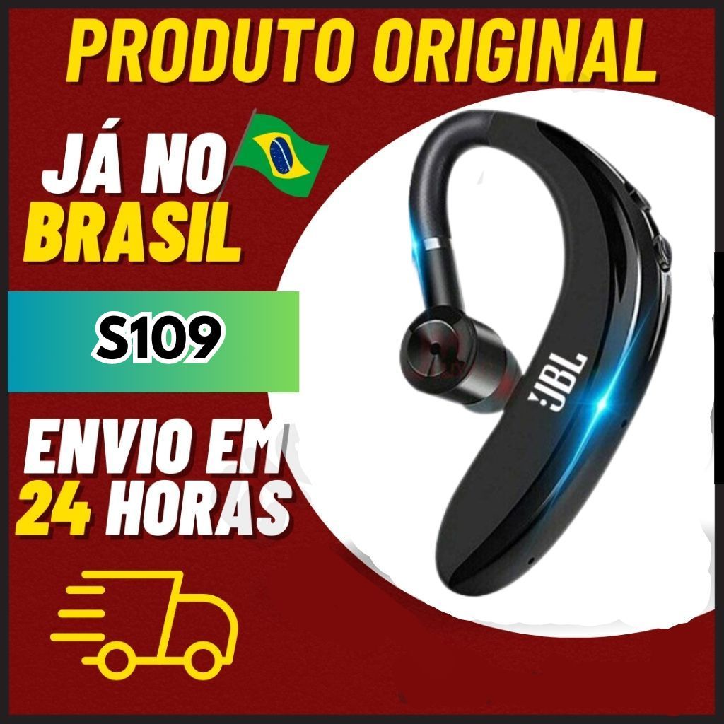 S109 Fone De Ouvido Bluetooth 5.0 Esportivo Sem Fio Com Cancelamento De Ruído/Microfone de alta Qualidade