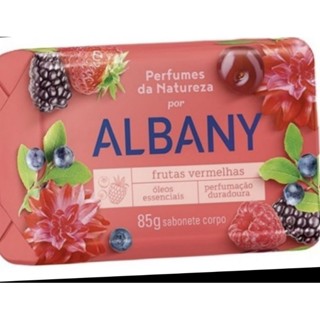 KIT COM 10 - SABONETE ALBANY PERFUMES DA NATUREZA FRUTAS VERMELHAS 85G.